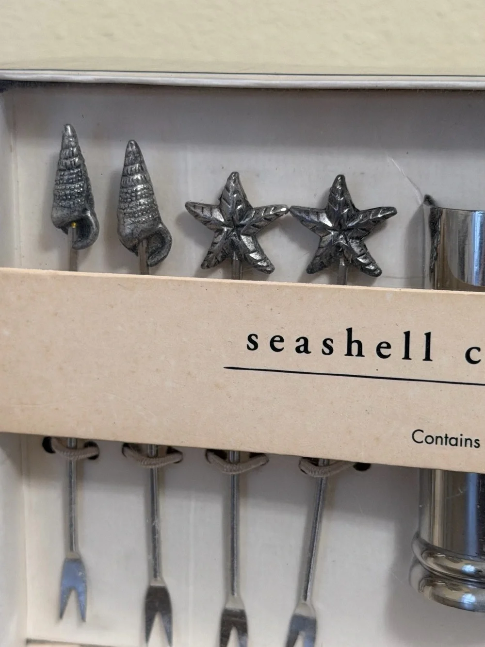 PIER 1 Seashell Cocktail Picks Set - Silver Tone